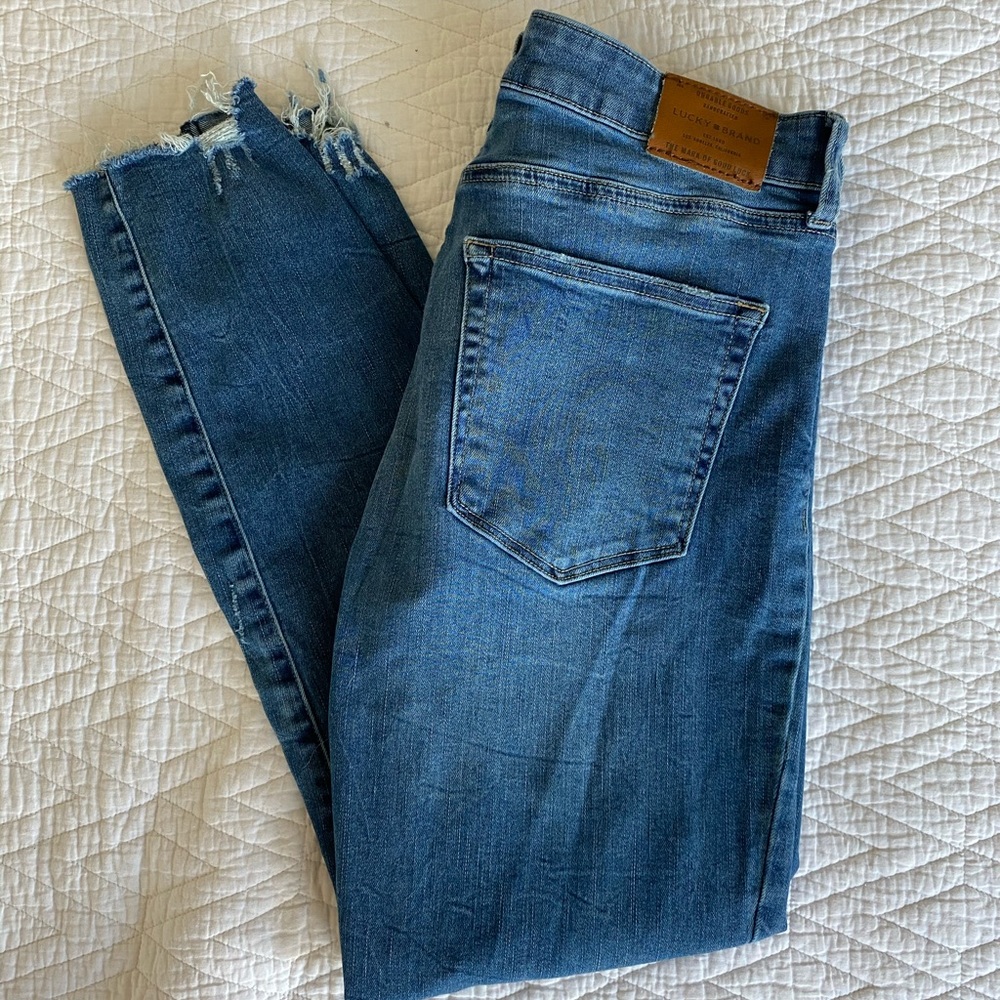 Lucky Brand Ava Crop Distressed Jeans
